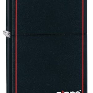 Zippo Logo Mechero, Black Matte, 3.5x1x5.5 cm