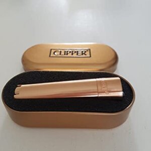 – Clipper – Mechero elegante de color metalizado mate «Metal Rose Gold» en caja de regalo