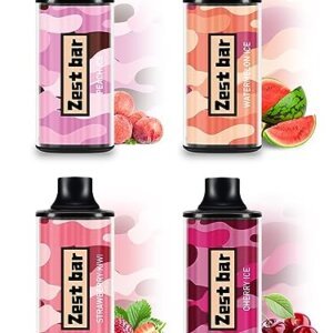 Zest Bar Vaper Sin Nicotina, 8000 caladas * 4PC Cigarrillos electrónicos Dispositivo Recargable, Sabor Cigarrillo Electrónico Pod Desechable(comb 5)