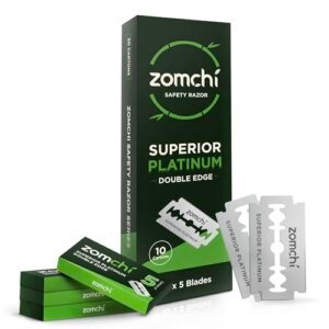 ZOMCHI Cuchillas de afeitar de doble filo – 50 recambio cuchillas doble filo – Cuchilla para hombre y mujer – se adapta a todas las máquinas de afeitar estándar de doble filo