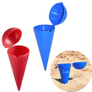 2 Piezas – Cenicero Cono con Tapa – Accesorios Playa – Cenicero Portátil para Bolso, Exterior y Jardín.