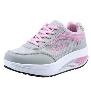 Zapatos Mujer Deportivas Mujer Baratas Zapatillas Padel Mujer Blancas Zapatos Planos Cuña Zapatos de Tenis de Entrenamiento Gimnasio para Correr Zapatos de Deporte para Mujer Slip On