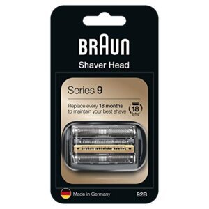 Braun 92B – Recambio/Repuesto para afeitadora eléctrica, compatible con las máquinas de afeitar Series 9, color negro