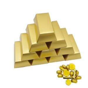 10 piezas Caja de Regalo para Lingotes de Oro Lingotes de Oro Falsos Cajas Chuches Cajitas de Carton Fácil de Plegar Para Caramelos,Galletas,Monedas de Oro de Chocolate,Pequeñas Manualidades (Grande)