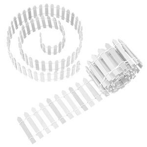 2 Piezas Mini Valla de Madera, 90×5 cm Miniatura Vallas Madera para Jardín de Casa de Muñecas Micro Planta Dcoraciones Bricolaje – Blanca