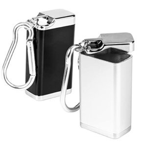 2 Piezas Cenicero Portatil, Mini Cenicero con Tapa y Llavero, Aleación de Aluminio Cenicero Exterior Antiolores, Cenicero Portatil Bolsillo Exterior Cenicero Coche para Hogar Oficina Viajar