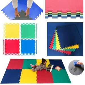 8 x Suelos Para Niños Y Infantiles EVA Puzzle Colchonetas 60cm x 60cm x12mm con reverso antideslizante