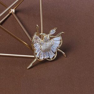 zenglingliang Broche para Damas Joyería Moda Personalidad Temperamento Salvaje Lindo Ballet Girl Baile Baile Broche de Alta Gama Accesorios Accesorios Tide Decoración Brooch (Color : Golden)