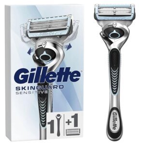 Gillette SkinGuard Sensitive Flexball Maquinilla De Afeitar Para Hombre Con Tendencia A La Irritación, 1 Mango + 1 Recambio Para Máquina De Afeitar