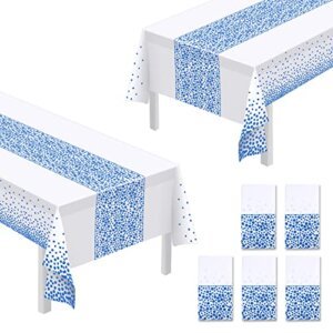5 PCS Manteles Desechables – 137 x 274 cm Manteles de fiesta rectangulare Manteles de lunares, manteles de papel en rollo, manteles impermeables Decoracione para bodas, Navidad, fiestas de cumpleaños