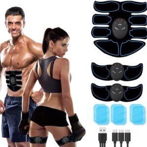 ZeeSunMm Electroestimulador Muscular Abdominales, EMS Electroestimulador Muscular para Abdomen Brazos y Piernas, Masajeador Eléctrico Cinturón, Abs Stimulator